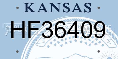 HF36409 Kansas License Plate