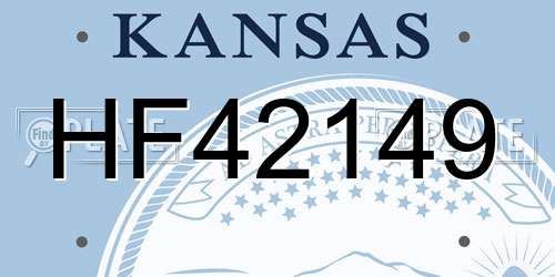 HF42149 Kansas License Plate