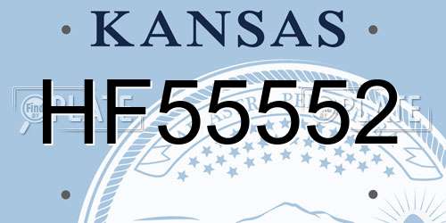 HF55552 Kansas License Plate