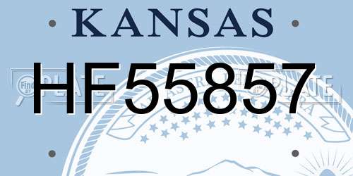 HF55857 Kansas License Plate