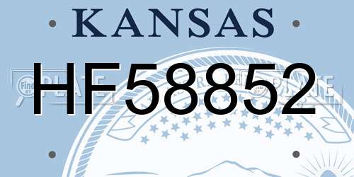 HF58852 Kansas License Plate