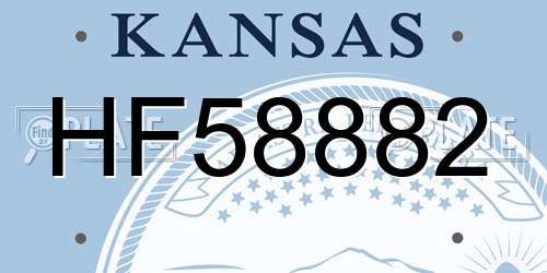 HF58882 Kansas License Plate