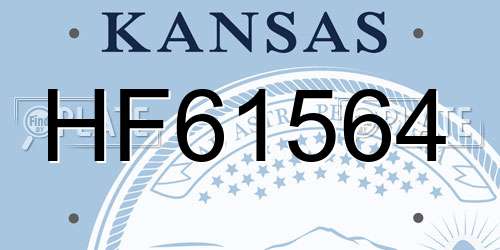 HF61564 Kansas License Plate