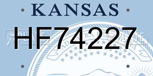 HF74227 Kansas License Plate