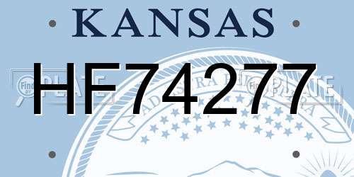 HF74277 Kansas License Plate