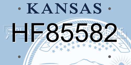 HF85582 Kansas License Plate