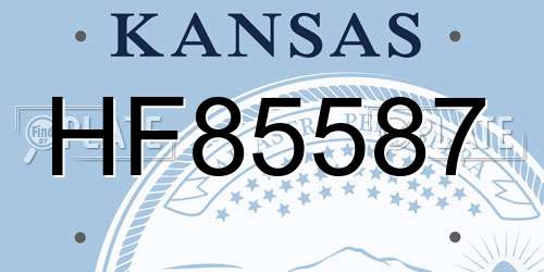 HF85587 Kansas License Plate