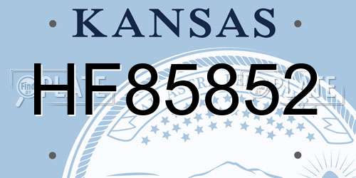HF85852 Kansas License Plate