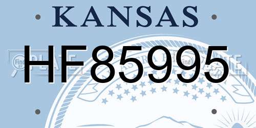 HF85995 Kansas License Plate