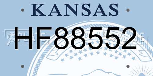 HF88552 Kansas License Plate