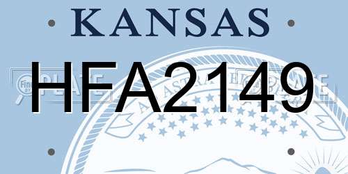 HFA2149 Kansas License Plate