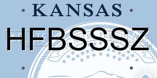 HFBSSSZ Kansas License Plate