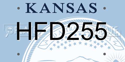 HFD255 Kansas License Plate