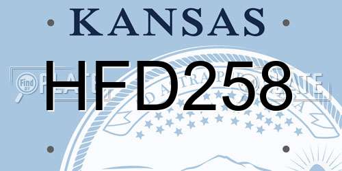 HFD258 Kansas License Plate