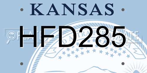 HFD285 Kansas License Plate