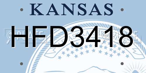 HFD3418 Kansas License Plate