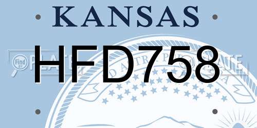 HFD758 Kansas License Plate