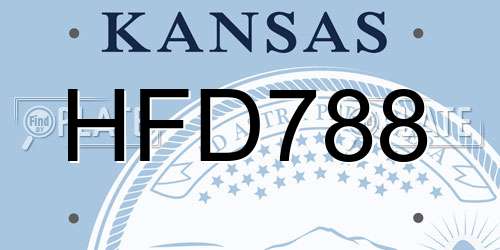 HFD788 Kansas License Plate