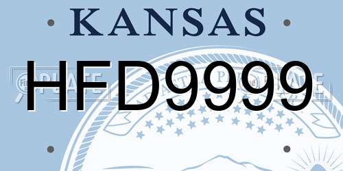 HFD9999 Kansas License Plate