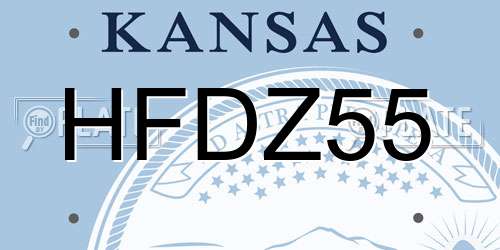 HFDZ55 Kansas License Plate