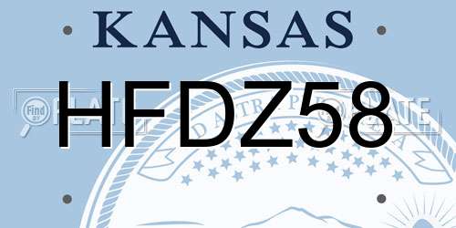 HFDZ58 Kansas License Plate