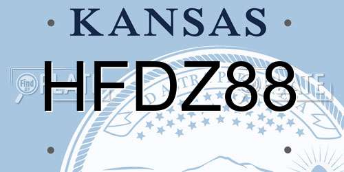 HFDZ88 Kansas License Plate