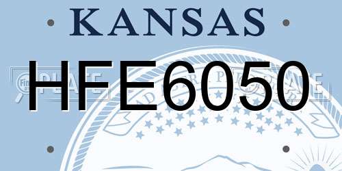 HFE6050 Kansas License Plate