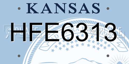 HFE6313 Kansas License Plate