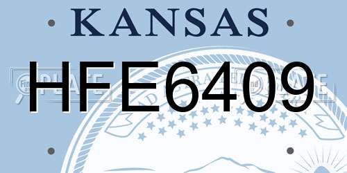HFE6409 Kansas License Plate