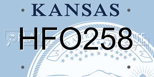 HFO258 Kansas License Plate