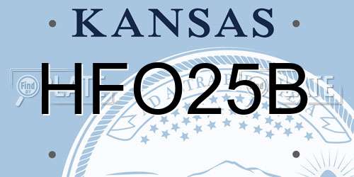 HFO25B Kansas License Plate