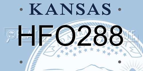 HFO288 Kansas License Plate