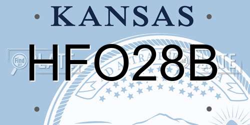 HFO28B Kansas License Plate