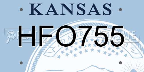 HFO755 Kansas License Plate