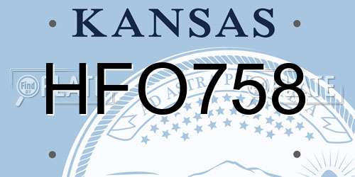 HFO758 Kansas License Plate