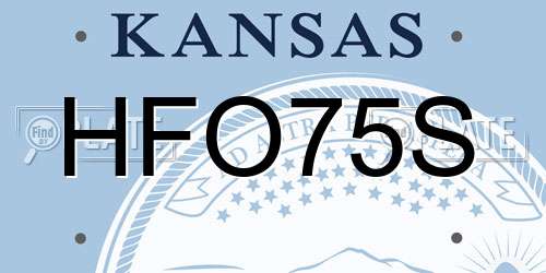 HFO75S Kansas License Plate