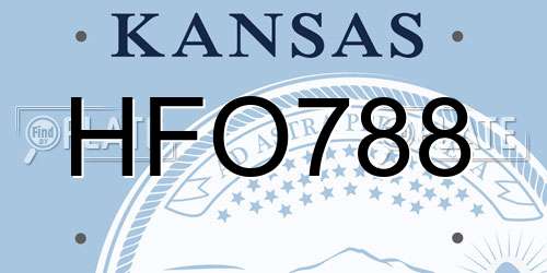 HFO788 Kansas License Plate