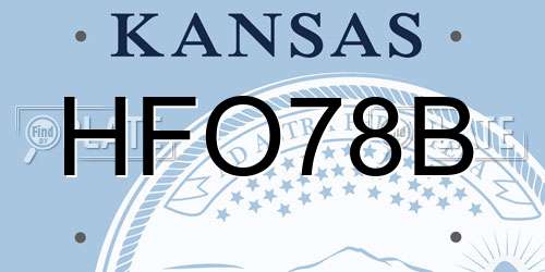 HFO78B Kansas License Plate