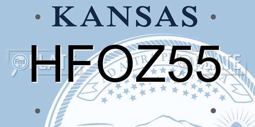 HFOZ55 Kansas License Plate