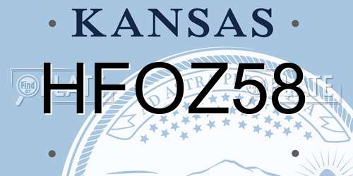 HFOZ58 Kansas License Plate