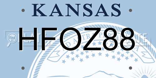 HFOZ88 Kansas License Plate