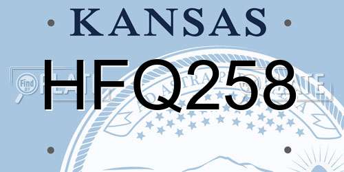 HFQ258 Kansas License Plate