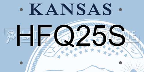 HFQ25S Kansas License Plate