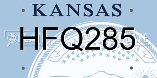 HFQ285 Kansas License Plate