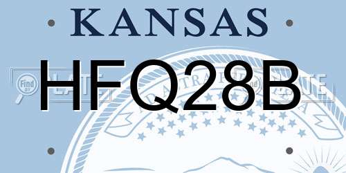 HFQ28B Kansas License Plate