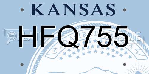 HFQ755 Kansas License Plate