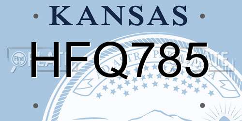 HFQ785 Kansas License Plate