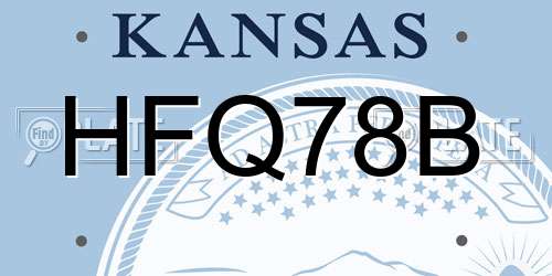 HFQ78B Kansas License Plate