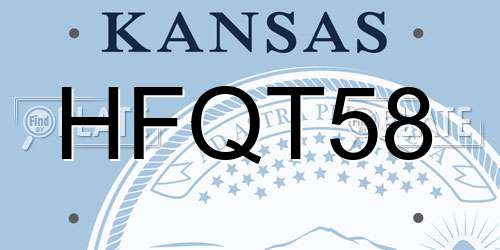 HFQT58 Kansas License Plate