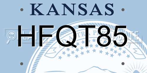 HFQT85 Kansas License Plate